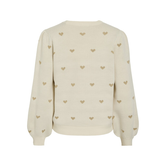 Vila Li o-neck ls knit pullover ecru dessin 4219.08.0070 large