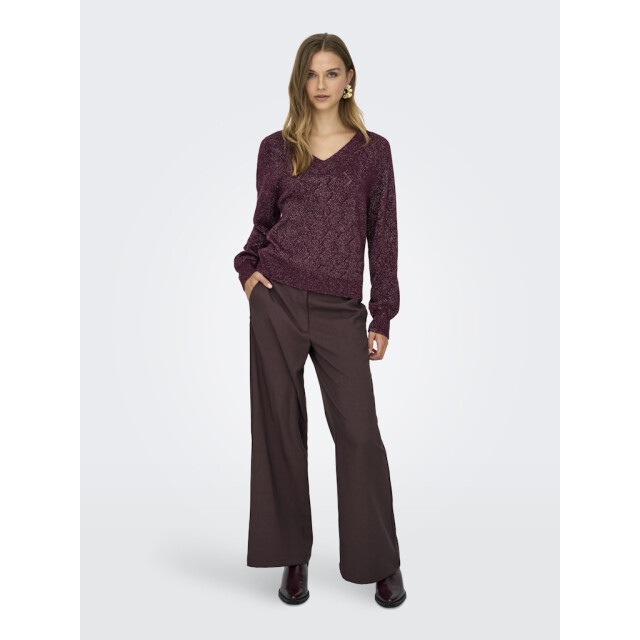 Jacqueline de Yong Jdyaspen life ls v-neck pullover knt bordeaux 4219.47.0004 large