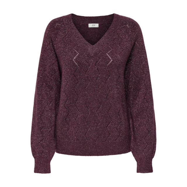 Jacqueline de Yong Jdyaspen life ls v-neck pullover knt bordeaux 4219.47.0004 large