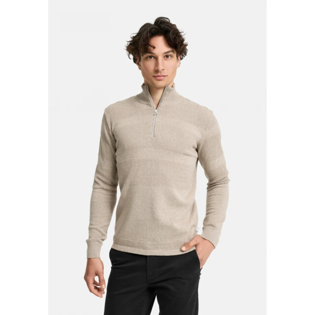 Kronstadt Ks3585039 hannes 039 sand mix heren trui half zip 039 Sand Mix/KS3585039 HANNES large