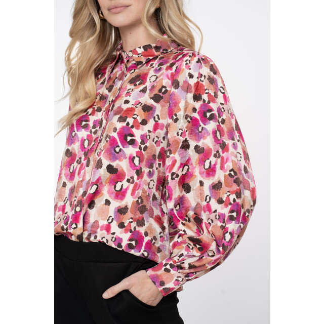 Geisha blouse print 53620-20 420 pink off white 06615.615.0071 large