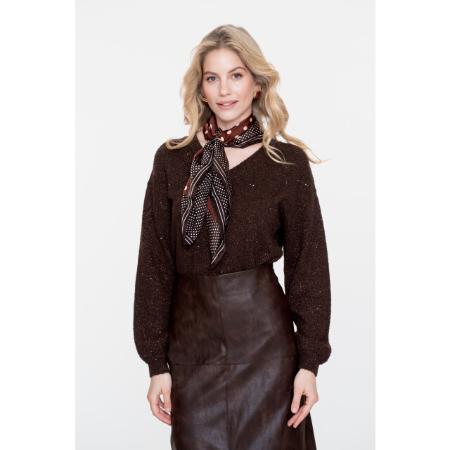 Geisha pullover lurex and sequinces 54542-14 775 brown copper 06712.840.0150 large