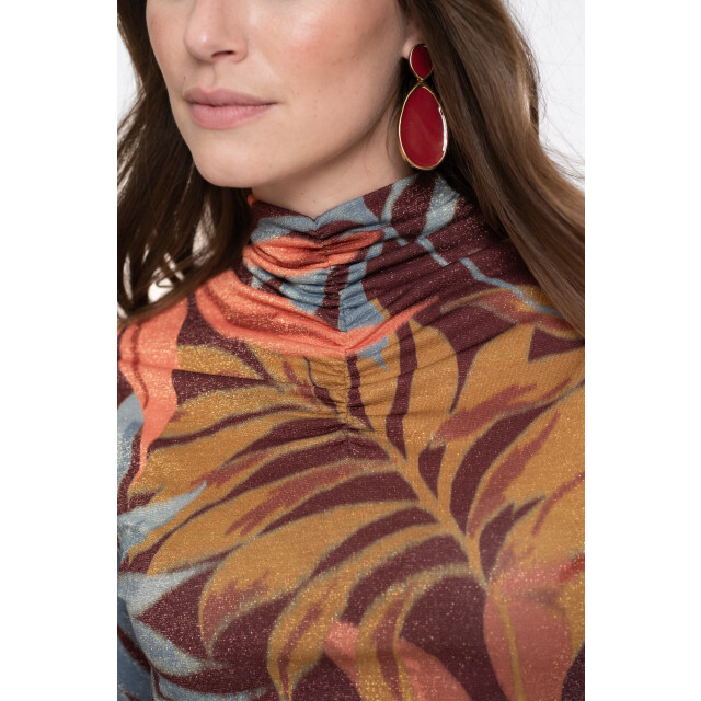 Geisha top lurex print 53670-20 470 orange blue 06012.680.0007 large