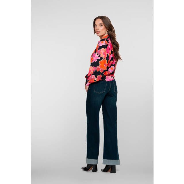 Geisha jeans wide turn-up 51544-10 850 black denim tinted 06511.990.0085 large