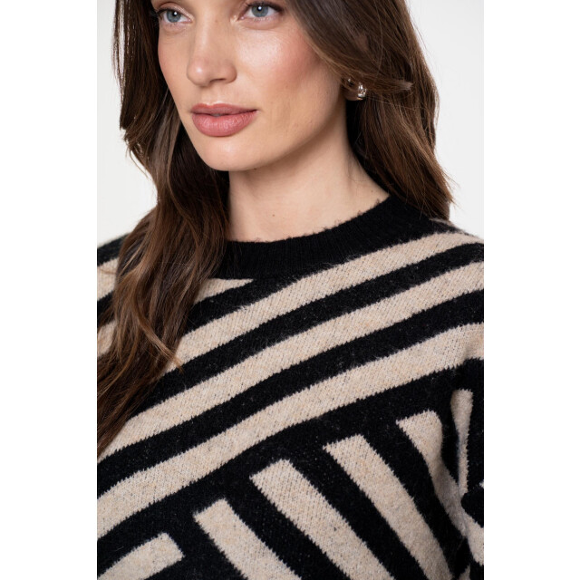 Geisha pullover stripes 54570-29 720 sand black 06712.820.0143 large