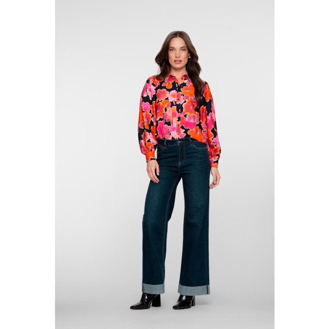 Geisha jeans wide turn-up 51544-10 850 black denim tinted 06511.990.0085 large