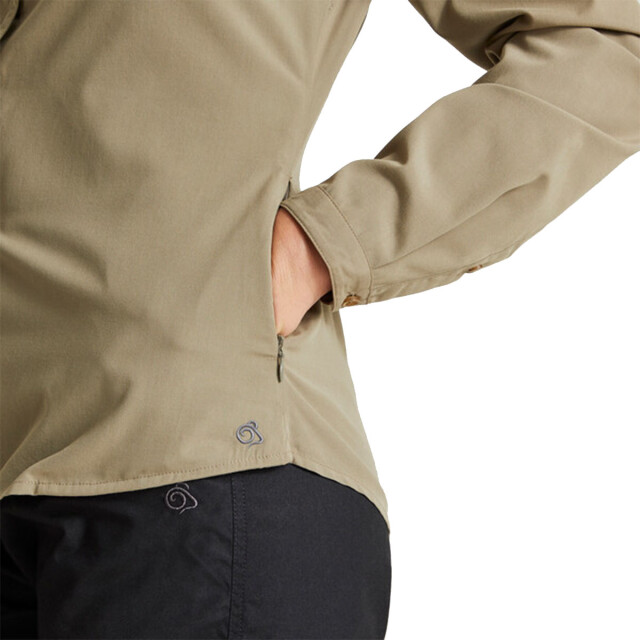 Craghoppers Dames expert kiwi shirt met lange mouwen UTCG1759_pebble large