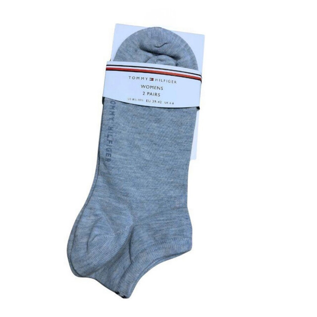 Tommy Hilfiger Dames enkel sokken met geborduurd logo (set van 2) UTNA1102_blue large