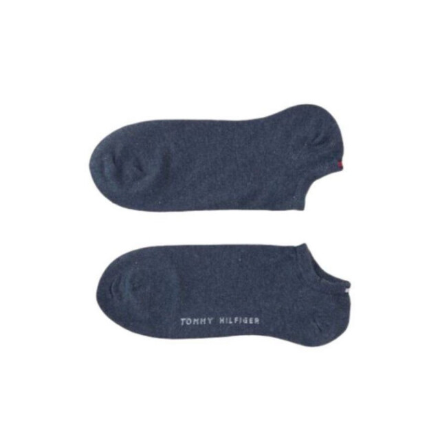 Tommy Hilfiger Dames enkel sokken met geborduurd logo (set van 2) UTNA1102_denim large
