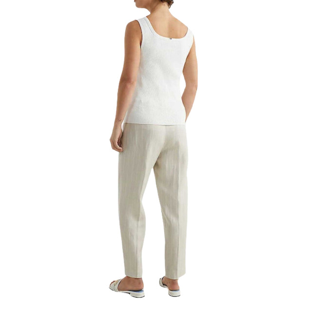 Tommy Hilfiger Dames geribbelde vierkante hals tanktop UTNA177_ecru large