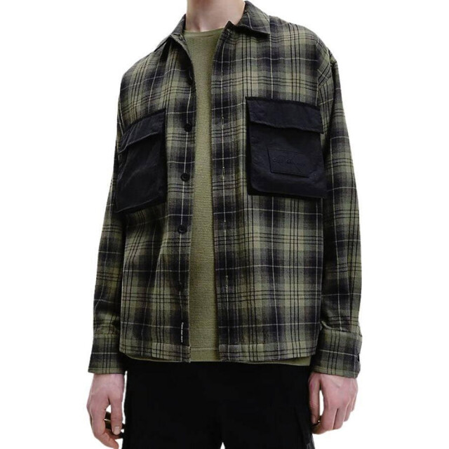 Calvin Klein Geruit oversized heren overhemd UTNA241_green large