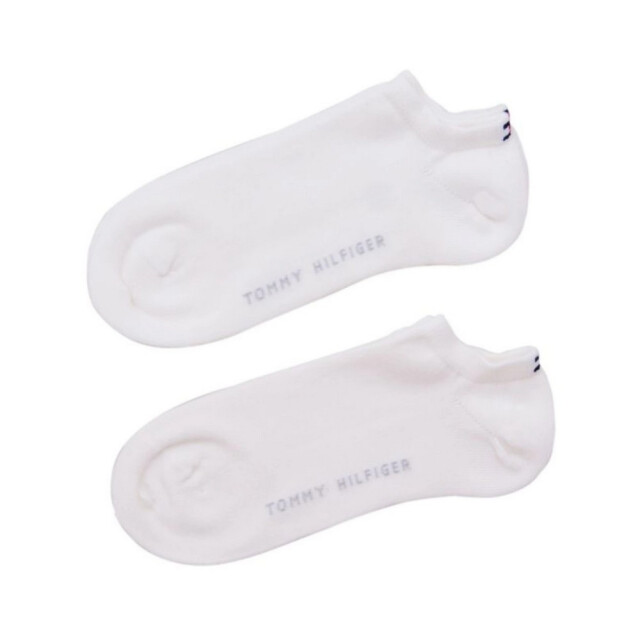 Tommy Hilfiger Dames enkel sokken met geborduurd logo (set van 2) UTNA1102_white large