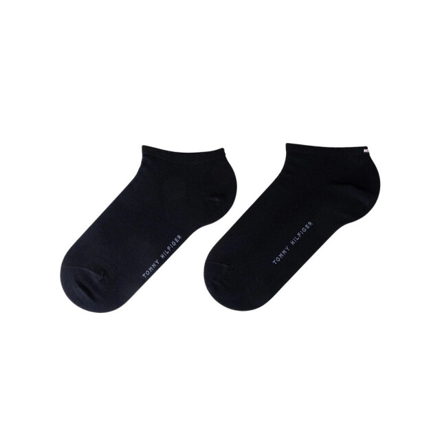 Tommy Hilfiger Dames enkel sokken met geborduurd logo (set van 2) UTNA1102_black large