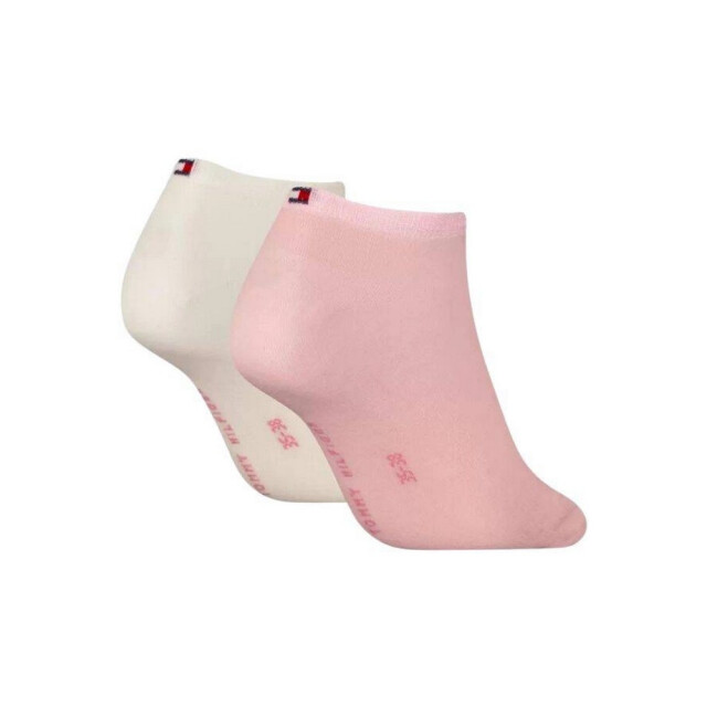 Tommy Hilfiger Dames enkel sokken met geborduurd logo (set van 2) UTNA1102_whitepink large
