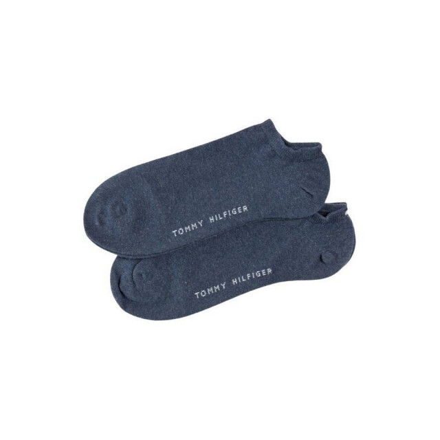Tommy Hilfiger Dames enkel sokken met geborduurd logo (set van 2) UTNA1102_denim large