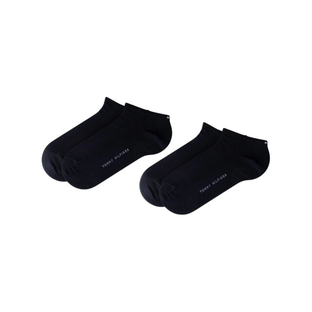 Tommy Hilfiger Dames enkel sokken met geborduurd logo (set van 2) UTNA1102_black large