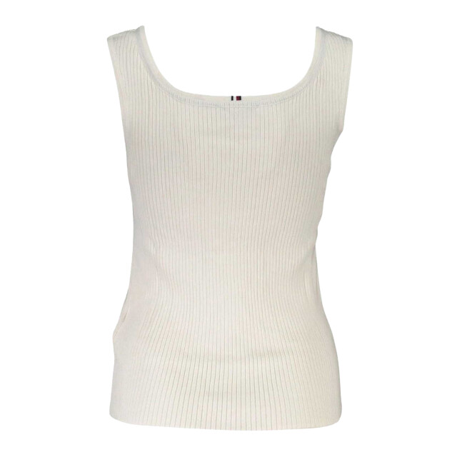 Tommy Hilfiger Dames geribbelde vierkante hals tanktop UTNA177_ecru large