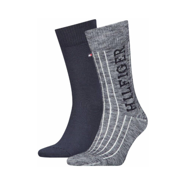 Tommy Hilfiger Heren gestreepte sokken (set van 2) UTNA900_navygrey large