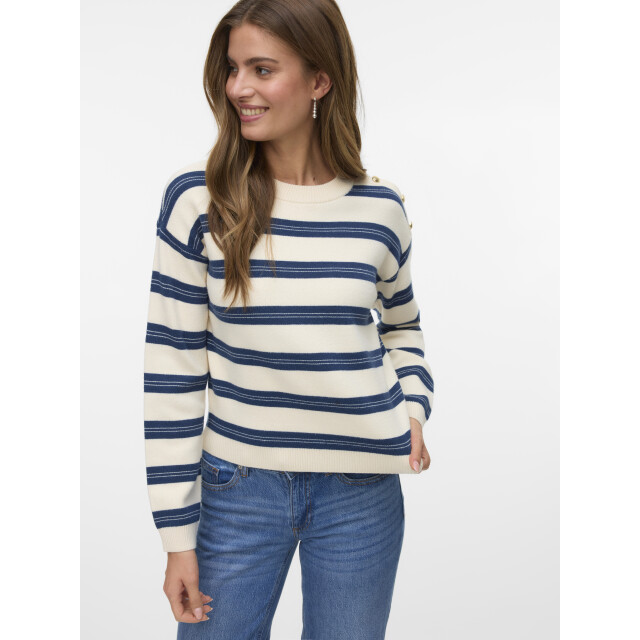 Vero Moda Vmgold stripe ls o-neck pullover 10337908 large