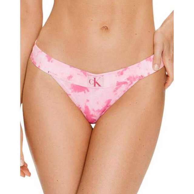 Calvin Klein Dames tie dye diep uitgesneden bikinibroekje UTNA583_pink large