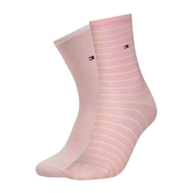 Tommy Hilfiger Dames effen gestreepte sokken (set van 2) UTNA971_pink large