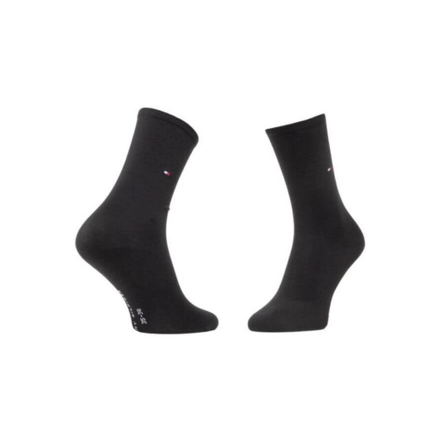 Tommy Hilfiger Dames effen gestreepte sokken (set van 2) UTNA971_black large