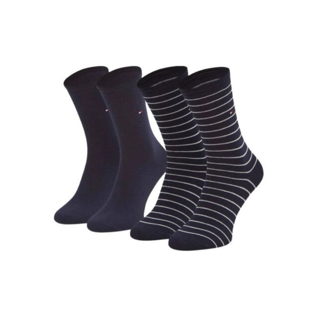 Tommy Hilfiger Dames effen gestreepte sokken (set van 2) UTNA971_navy large