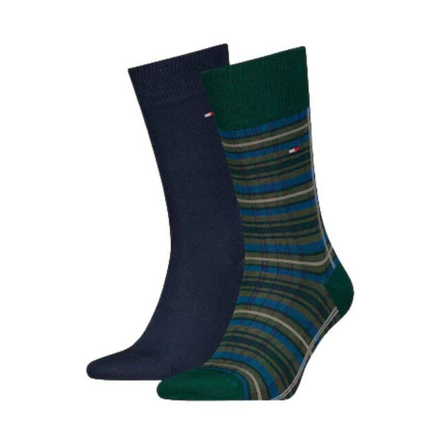 Tommy Hilfiger Sokken met patroon voor heren (set van 2) UTNA1115_navygreen large