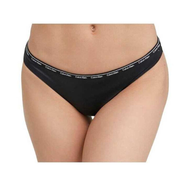 Calvin Klein Dames effen bikinibroekje met taillebandprint UTNA470_black large