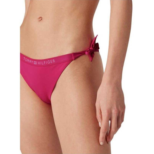 Tommy Hilfiger Dames effen bikinibroekje met taillebandprint UTNA510_pink large