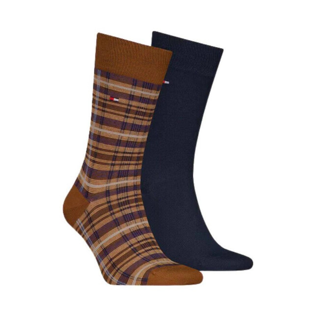 Tommy Hilfiger Sokken met patroon voor heren (set van 2) UTNA1115_navybrown large