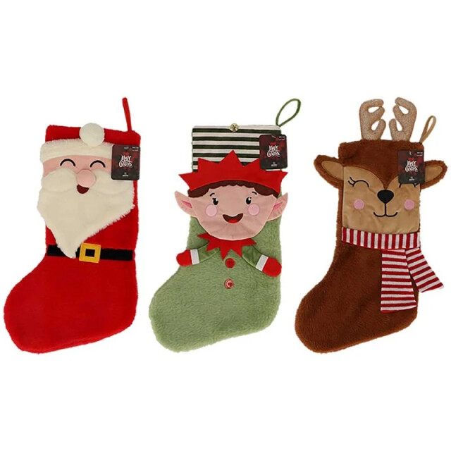 Apollo Grote kerstsokken kerst print 3-pack kerstman/kerstelf/rendier 000166997105 large