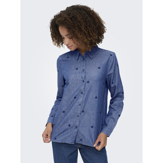 Jacqueline de Yong love l/s embr shirt wvn dia 15363999 medium blue denim 06615.265.0007 large