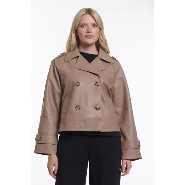 Rino & Pelle Lotte.3502511 rino en pelle double breasted leather jacket brew Lotte.3502511 Brew large