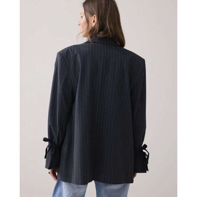 Summum 1s1263-12258 495 blazer boyfriend pinstripe midnight blue 1s1263-12258 495 large