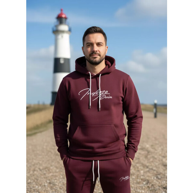 Indigo Denim Denim joggingpak heren bordeaux ID056 large