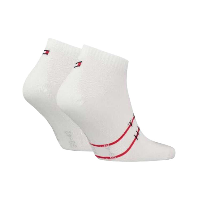 Tommy Hilfiger Heren contrast gestreepte enkelsokken (set van 2) UTNA716_white large