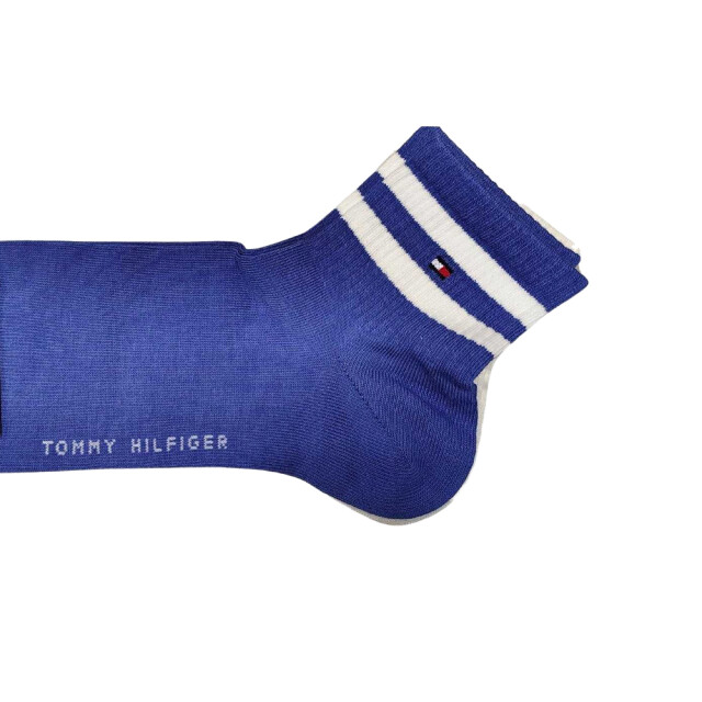 Tommy Hilfiger Heren contrast gestreepte enkelsokken (set van 2) UTNA1080_bluewhite large