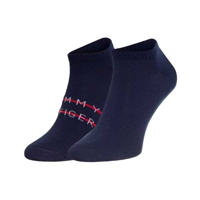 Tommy Hilfiger Heren contrast gestreepte enkelsokken (set van 2) UTNA716_navy large