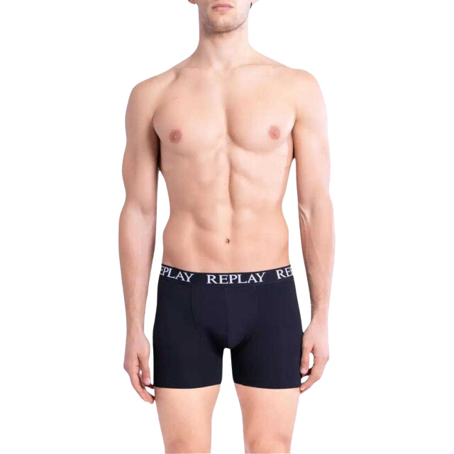 Replay Heren boxershort met gestikt gulpdetail logo (set van 3) UTNA499_black large