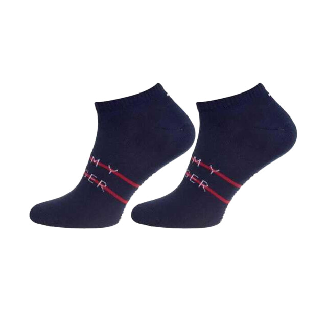 Tommy Hilfiger Heren contrast gestreepte enkelsokken (set van 2) UTNA716_navy large
