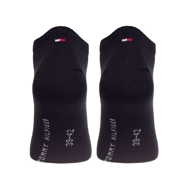 Tommy Hilfiger Heren contrast gestreepte enkelsokken (set van 2) UTNA716_black large