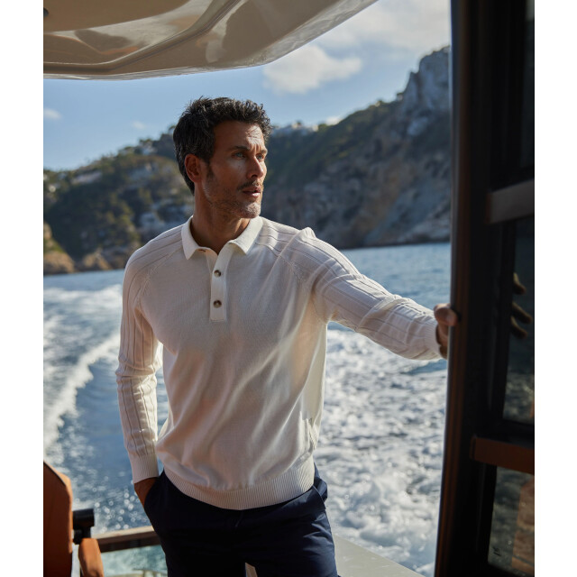 Blue Industry De gebreide polo met lange mouwen | KBIS25-M2 large