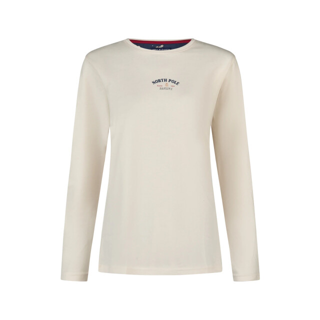 Happy Shorts Dames kerst pyjama set shirt + broek wit/donkerblauw gingerbread HS-1202-HSW-25-3 large