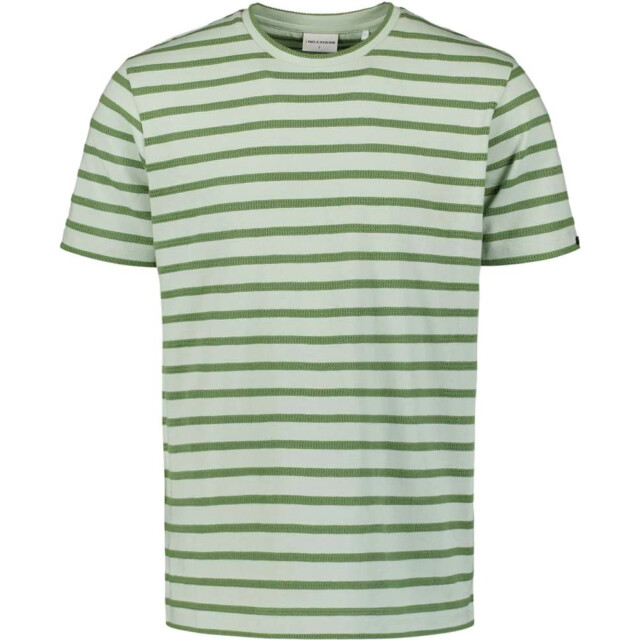 No Excess T-shirt crewneck jacquard stripes mint 27350304-058 large