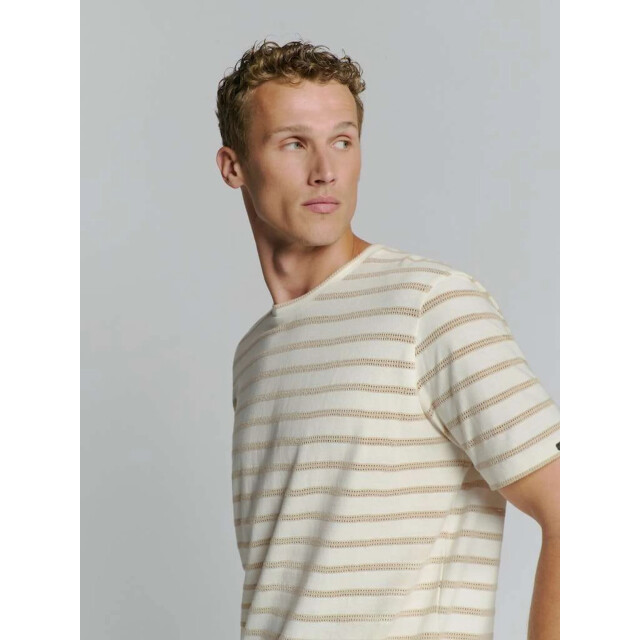 No Excess T-shirt crewneck jacquard stripes offwhite 27350304-011 large