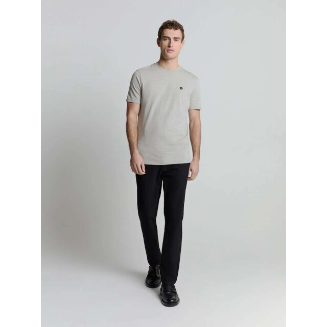 No Excess T-shirt crewneck small pin stripe mid grey 27360390-180 large