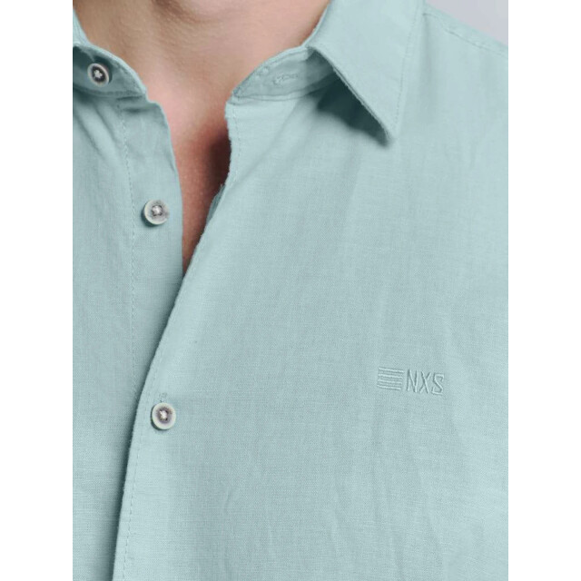 No Excess Shirt solid with linen ice 27470213SN-151 large