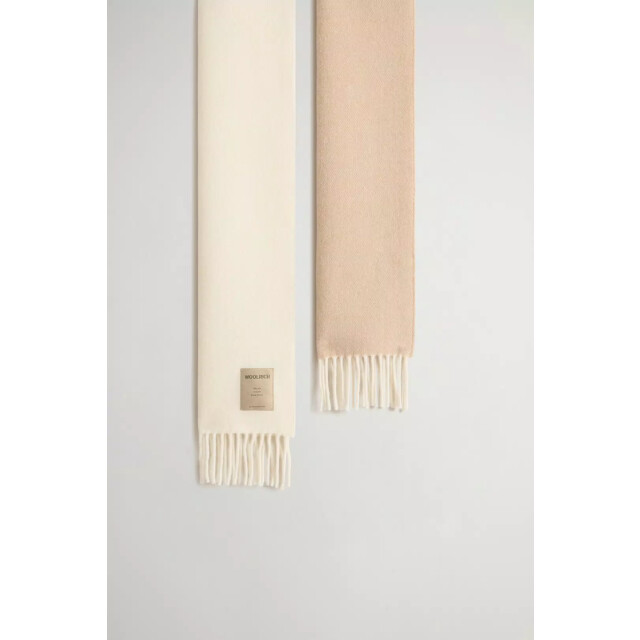 Woolrich Women scarf color block wool oxford tan 159157190 large