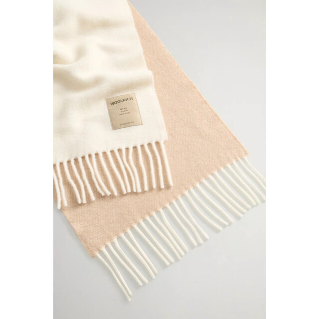 Woolrich Women scarf color block wool oxford tan 159157190 large